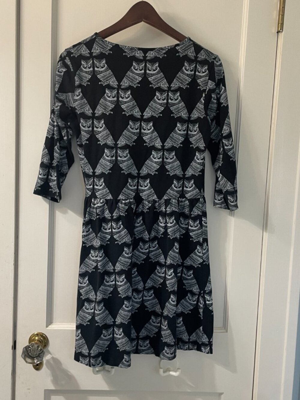ASOS owl black and white dress. Size 8 3/4 Sleeves - Picture 4 of 6